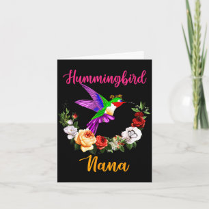 Hummingbird nana floral bird bow tie lover mother' card