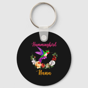 Hummingbird nana floral bird bow tie lover mother' key ring