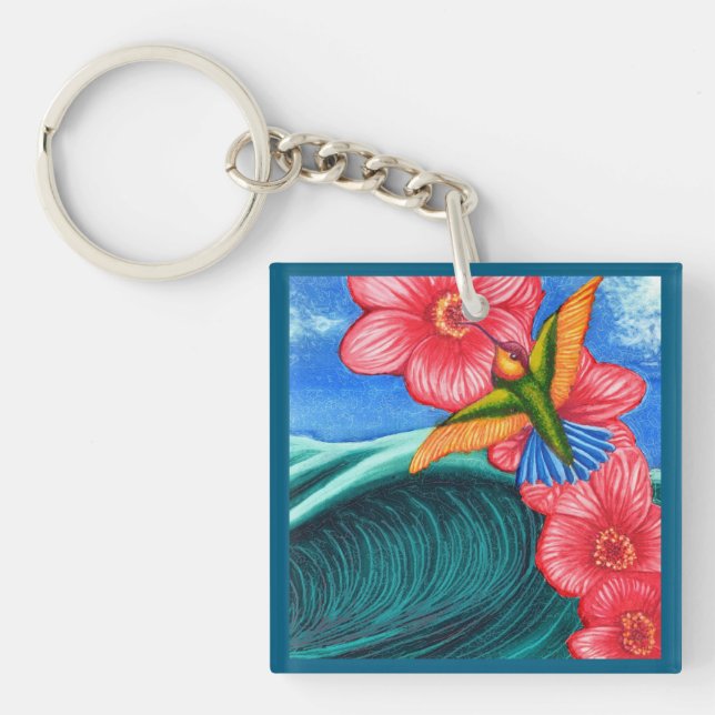 Hummingbird Ocean Key Ring (Front)
