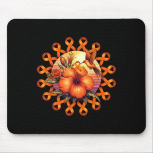 Hummingbird Orange Ribbon Sunflower Leukaemia Awar Mouse Pad
