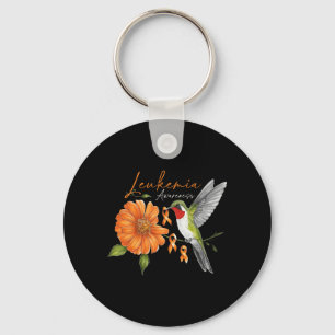 Hummingbird Orange Ribbon Suower Daisy Leukaemia Key Ring
