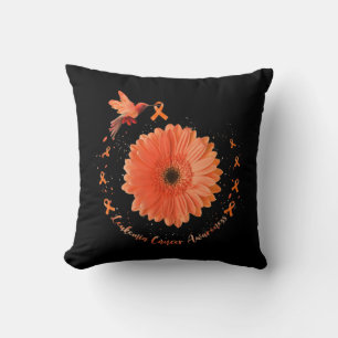 Hummingbird Orange Sunflower Leukaemia Cancer Awar Cushion