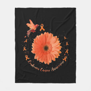 Hummingbird Orange Sunflower Leukaemia Cancer Awar Fleece Blanket
