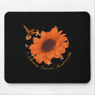 Hummingbird Orange Sunflower Leukaemia Cancer Awar Mouse Pad