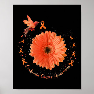 Hummingbird Orange Sunflower Leukaemia Cancer Awar Poster