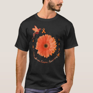 Hummingbird Orange Sunflower Leukaemia Cancer Awar T-Shirt