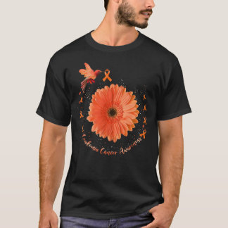 Hummingbird Orange Sunflower Leukaemia Cancer Awar T-Shirt