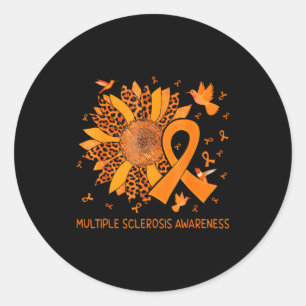 Hummingbird Orange Sunflower Multiple Sclerosis Aw Classic Round Sticker
