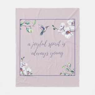 Hummingbird Orchids Pink Elegant Simple Fleece Blanket