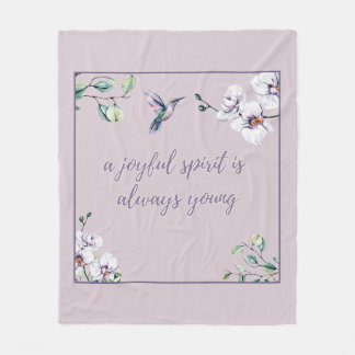 Hummingbird Orchids Pink Elegant Simple Fleece Blanket