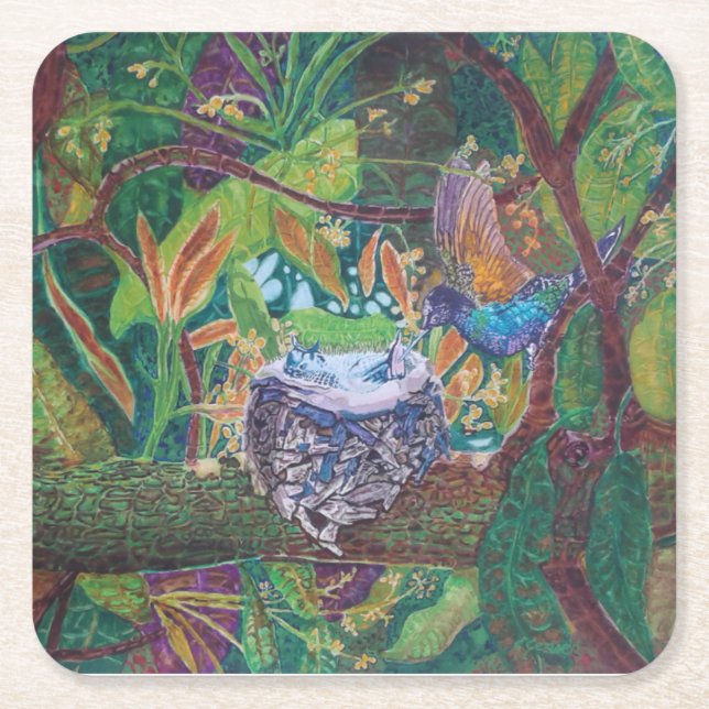 Hummingbird Paper Coaster (Front)