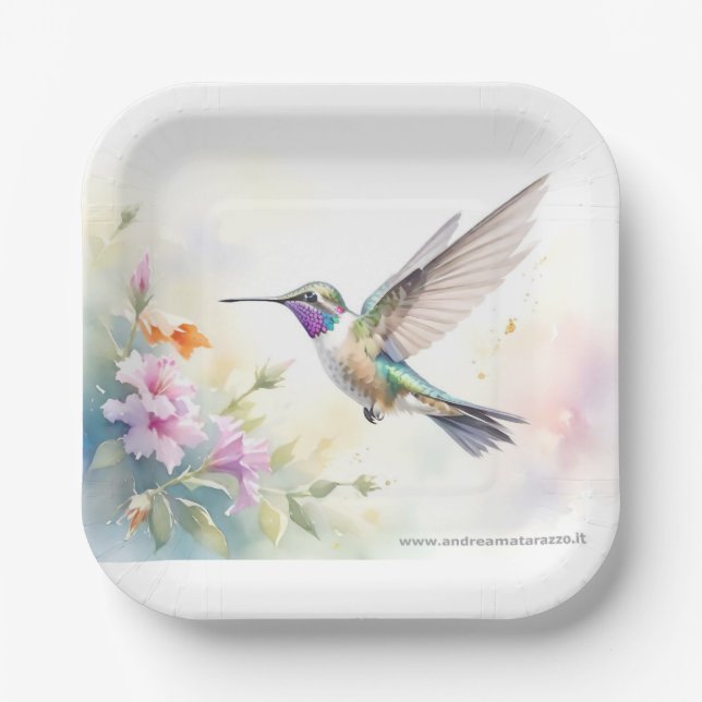 Hummingbird Paper Plate (Front)