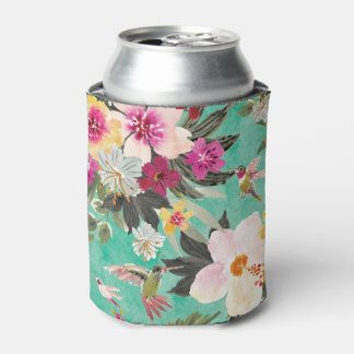 HUMMINGBIRD PARADISE Floral Can Cooler