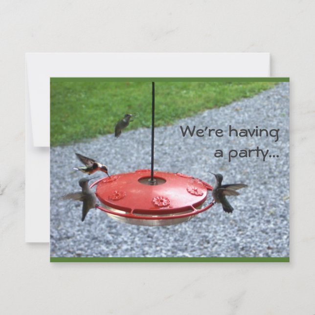 Hummingbird party invitation (Front)