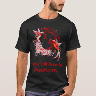 Hummingbird Peace Love Cure Sickle Cell Anaemia Aw T-Shirt