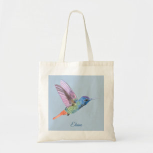 Hummingbird Personalised Blue Tote Bag with Birds