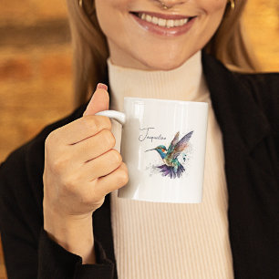 Hummingbird Personalised Motivational Watercolor Coffee Mug