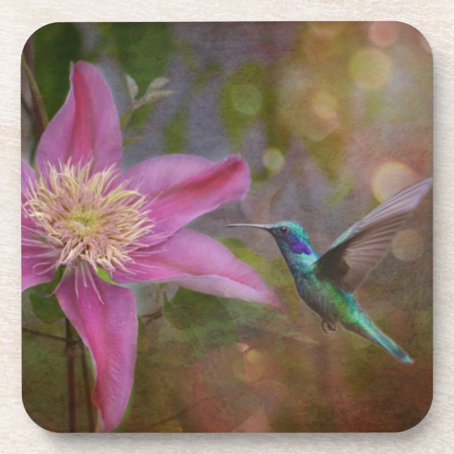 Hummingbird Plastic Coasters (Front)