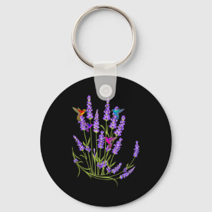Hummingbird Playing With Flowers Funny Humming Bir Key Ring