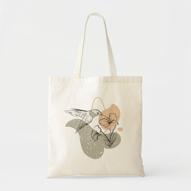 Hummingbird Printed Tote Bag (Front)