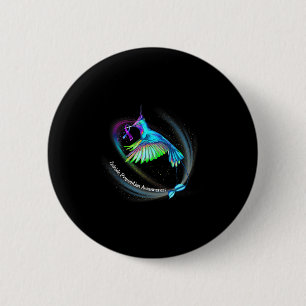 Hummingbird Purple Blue Ribbon Suicide Prevention  6 Cm Round Badge