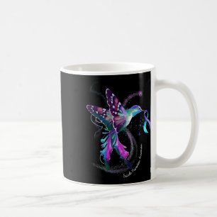 Hummingbird Purple Blue Ribbon Suicide Prevention  Coffee Mug