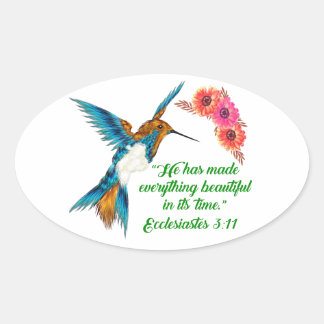 Hummingbird Quotes Oval Sticker