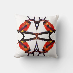 Hummingbird red purple cute bird cushion