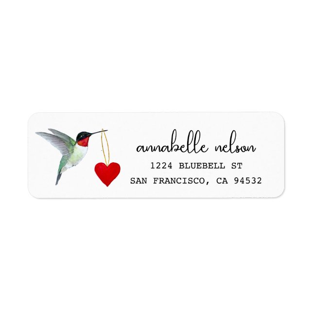 Hummingbird Return Address Label (Front)