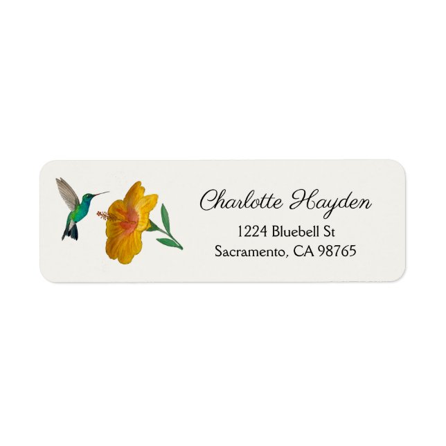  Hummingbird Return Address Label (Front)