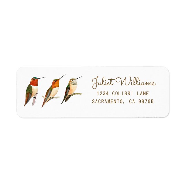 Hummingbird Return Address Label (Front)