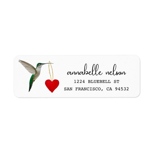 Hummingbird Return Address Label (Front)