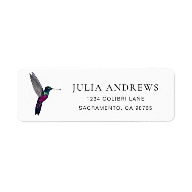 Hummingbird Return Address Label (Front)
