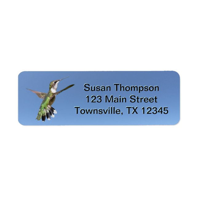 Hummingbird Return Address Label (Front)
