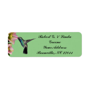 HUMMINGBIRD RETURN ADDRESS LABEL