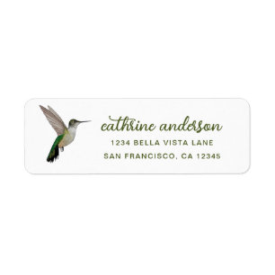 Hummingbird Return Address Label