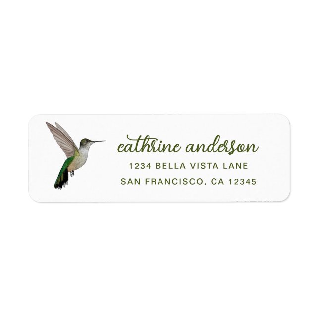 Hummingbird Return Address Label (Front)