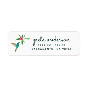Hummingbird Return Address Label