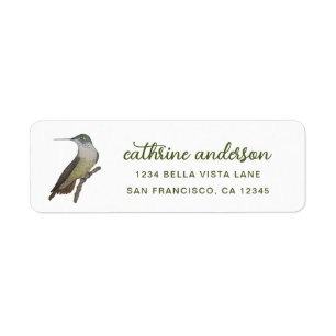 Hummingbird Return Address Label