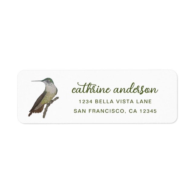 Hummingbird Return Address Label (Front)