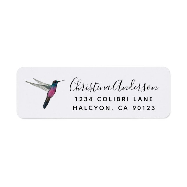 Hummingbird Return Address Label (Front)