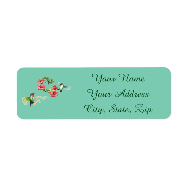 Hummingbird Return Address Label (Front)