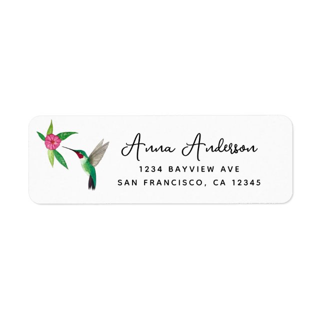Hummingbird Return Address Label (Front)