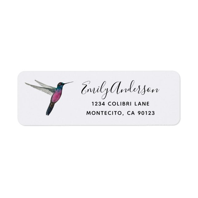 Hummingbird Return Address Label (Front)