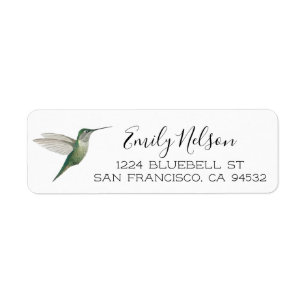 Hummingbird Return Address Label