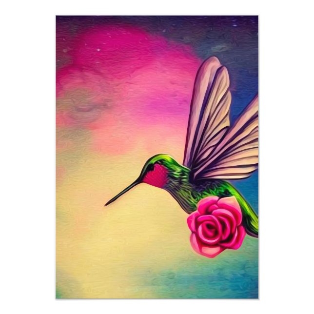Hummingbird & Rose Photo Print (Front)