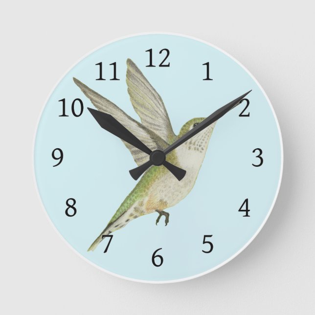 Hummingbird Round Clock (Front)