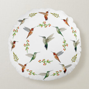 Hummingbird  round cushion