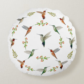 Hummingbird  round cushion