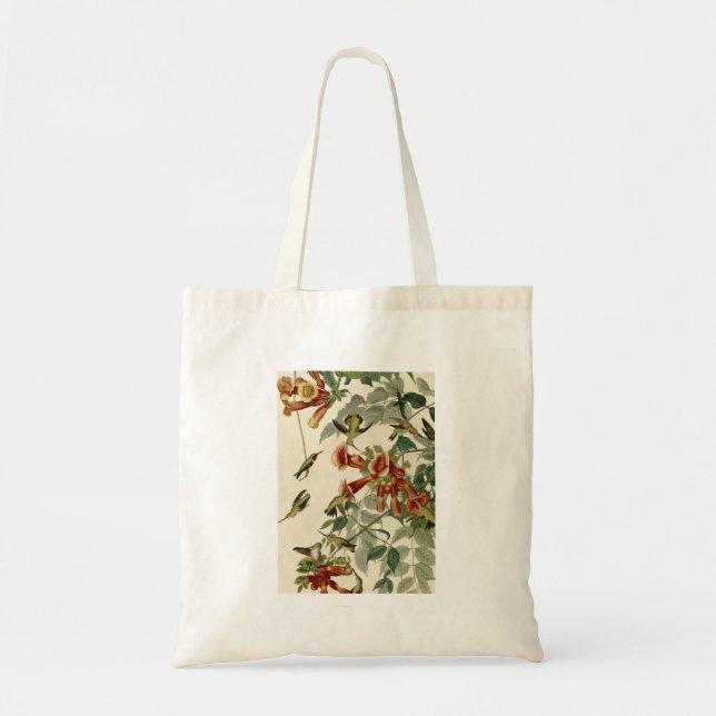 Hummingbird Ruby Throated Audubon Bird Tote Bag (Front)